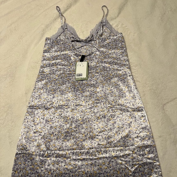 Dainty Floral Satin Slip Dress - Picture 3 of 8